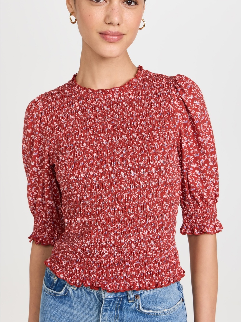 Veronica Beard Women's Langston Smocked Top